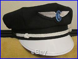 Vintage Old School Style Biker Road Captain's Hat/cap Wheel & Wing Patch