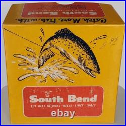 Vintage Old South Bend No 50 Narrow Spool Tournament Style Fishing Reel and Box