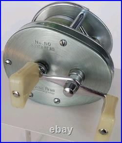Vintage Old South Bend No 50 Narrow Spool Tournament Style Fishing Reel and Box