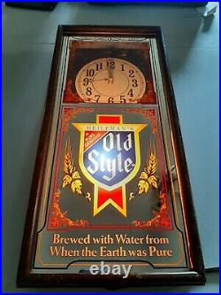 Vintage Old Style Beer Clock Lighted Bar Sign Advertisment