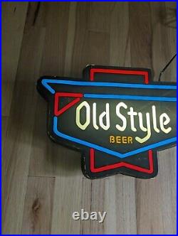 Vintage Old Style Beer Guitar Lighted Sign Reach For The Best