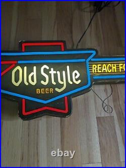 Vintage Old Style Beer Guitar Lighted Sign Reach For The Best