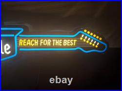 Vintage Old Style Beer Guitar Lighted Sign Reach For The Best 44×14×4