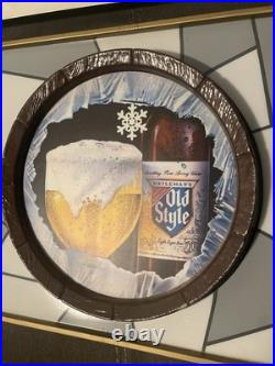 Vintage Old Style Beer Light Sign Beer Barrel Sign 60s 36.25x12.75