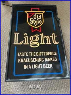 Vintage Old Style Beer Light up Bar Man Cave Sign 14x 22