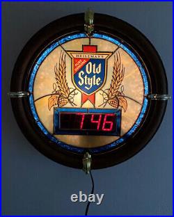 Vintage Old Style Beer Lighted Clock