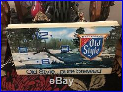 Vintage Old Style Beer Lighted Clock Sign Tavern Bar Free Shipping