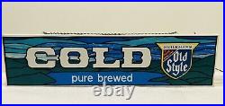 Vintage Old Style Beer Lighted Sign Cold Pure Brewed Nice Colors Over 3 Ft Wide