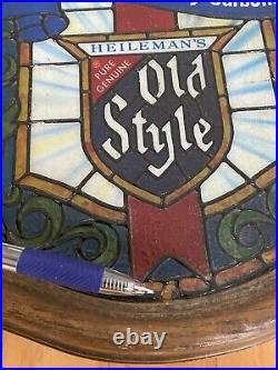 Vintage Old Style Beer Lighted Sign Faux Stained Glass Vintage Heilemans Mug