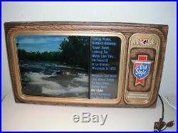 Vintage Old Style Beer Motion Water Lighted Sign TV SIMULATOR
