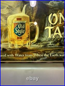 Vintage Old Style Beer On Tap Lighted Wall Sign Fluorescent Light