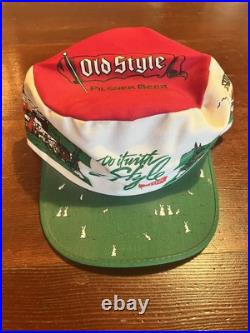 Vintage Old Style Beer Painters Cap Pilsner RARE NOS ALL OVER PRINT One Size USA