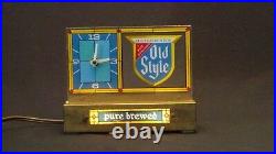 Vintage Old Style Beer Pure Brewed Mid Century Style Table Clock Logo Works