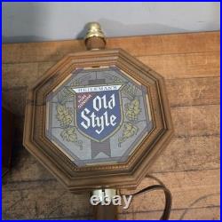 Vintage Old Style Beer Sconces Lighted Sign Pair