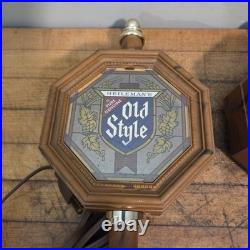 Vintage Old Style Beer Sconces Lighted Sign Pair
