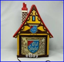 Vintage Old Style Beer Swiss Chalet Lighted Motion Rotating Sign Cottage