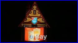 Vintage Old Style Beer Swiss Chalet Lighted Motion Rotating Sign Cottage