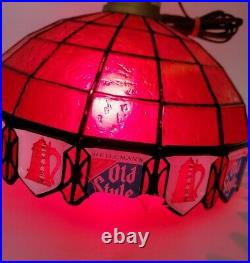 Vintage Old Style Beer Tiffany Style Hanging Light Man Cave Bar Light