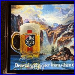 Vintage Old Style Beer Waterfall Lighted Sign 24 X 17