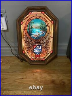 Vintage Old Style Beer Waterfall River Lighted Motion Sign Works! 1982