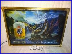 Vintage Old Style Beer Waterfalls Motion Lighted Sign Heileman's 1986