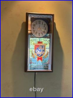 Vintage Old Style Clock Beer Advertising Heilemans Mirror ManCave 1985 Works