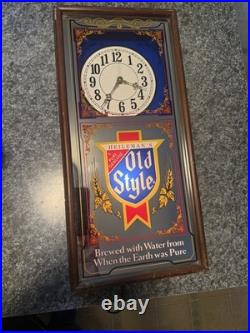 Vintage Old Style Clock Beer Advertising Heilemans Mirror ManCave 1985 Works