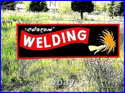 Vintage Old Style Hand Painted Metal Welding Service Shop Sign Welder Garage Art