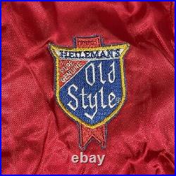 Vintage Old Style Heileman's Beer Lightweight Satin Patch Jacket RARE Sz XL/XXL