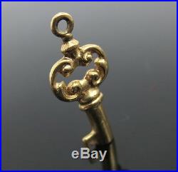 Vintage Old Style Key 14K Yellow Gold Pendant Charm