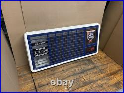 Vintage Old Style Lighted Beer Price Board Menu Sign with Clock 41x19 Liquor Store