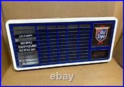 Vintage Old Style Lighted Beer Price Board Menu Sign with Clock 41x19 Liquor Store