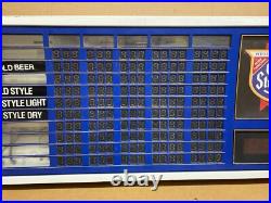 Vintage Old Style Lighted Beer Price Board Menu Sign with Clock 41x19 Liquor Store