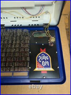 Vintage Old Style Lighted Beer Price Board Menu Sign with Clock 41x19 Liquor Store