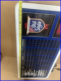 Vintage Old Style Lighted Beer Price Board Menu Sign with Clock 41x19 Liquor Store