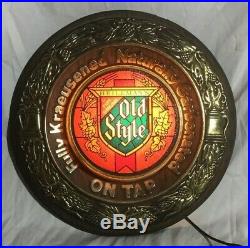 Vintage Old Style Lighted Beer Sign. Tested. Flashes! Very Hard to Find