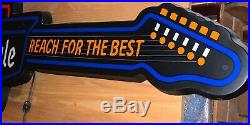 Vintage Old Style Lighted Guitar Beer Sign. 1989. Reach for the Best