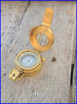 Vintage Old Style Military Compass Nautical Pocket Shiny Brass British LOT OF 5