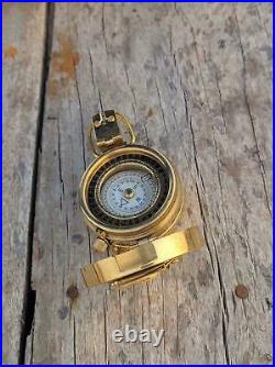 Vintage Old Style Military Compass Nautical Pocket Shiny Brass British LOT OF 5