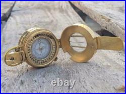 Vintage Old Style Military Compass Nautical Pocket Shiny Brass British LOT OF 5