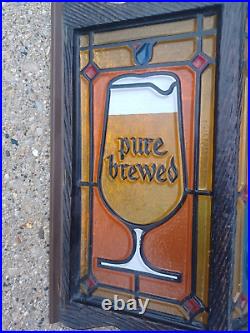 Vintage Old Style On Tap Beer Light Up Sign 3 Sided Plastic Stained Glass Look