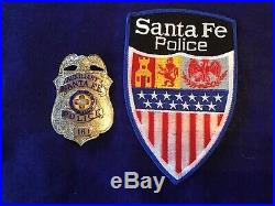 Vintage Old Style Santa Fe Police Obselete Auxilary Badge&. Patch