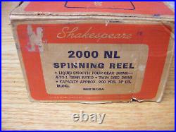 Vintage Old Style Shakespeare 2000 Model EB Spinning Reel in Box Great Condition