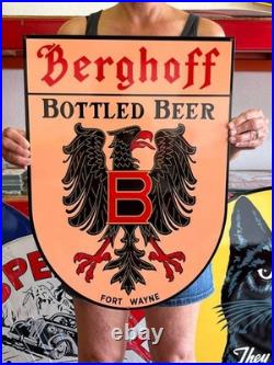 Vintage Old Style Sign Berghoff Beer Fort Wayne NOT Porcelain Made in USA Vintage Old Style Sign Berghoff Beer Fort Wayne NOT Porcelain Made in USA