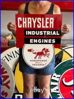 Vintage Old Style Sign Chrysler Marine Engines NOT Porcelain Made in USA