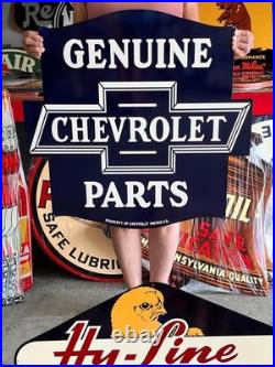 Vintage Old Style Sign Genuine Chevrolet Parts NOT Porcelain Made in USA 30x30