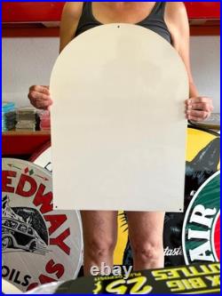 Vintage Old Style Sign Grizzly Gasoline NOT Porcelain Made in USA