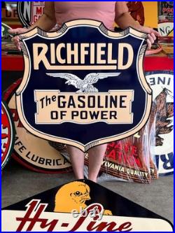 Vintage Old Style Sign Richfield Gasoline NOT Porcelain Made in USA 30x30 Vintage Old Style Sign Richfield Gasoline NOT Porcelain Made in USA 30x30