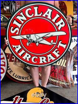 Vintage Old Style Sign Sinclair Aircraft NOT Porcelain Made in USA 30x30