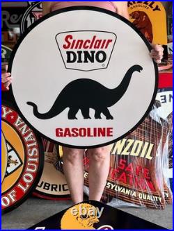 Vintage Old Style Sign Sinclair Dino Gasoline NOT Porcelain Made in USA 30x30